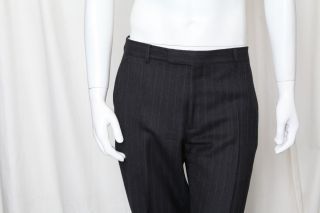 JOHN VARVATOS Mens Classic Wool Charcoal Pinstripe Trouser Pants Slacks 50 33 32  