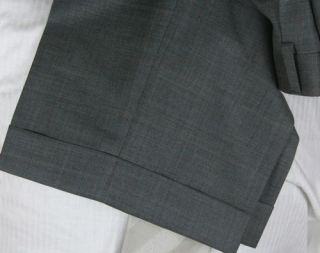 Hickey Freeman 130's 2 Button Medium Gray Plaid Suit 42R $1595  