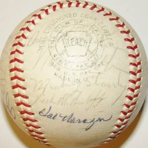 1967 Tigers Team 31 Signed OAL Cronin Baseball Al Kaline Ed Mathews  