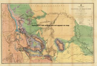 1869 Large Historic Map Yellowstone Corp Engineers  