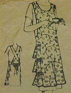 Vintage Bib Apron Full Size Sewing Fabric Pattern Flapper Roaring 20s  