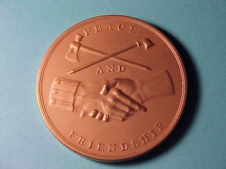 John Tyler Huge Bronze Indian Peace Medal United States Mint 110  