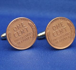 Wheat Penny Copper USA 1 Cent Coin SB New Cufflinks  