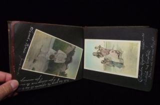 RARE A Nielen Tinted Antique Photo Album Around The World China Egypt Japan  