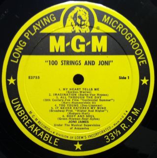 Joni James 100 Strings and Joni LP VG E3755 Mono 1st 1959 Record  