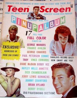 1st Issue Teen Screen Pinup Magazine 1963 w 200 PINUPS  
