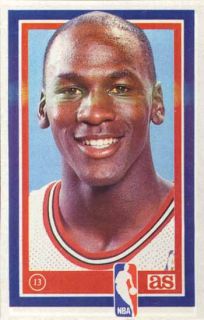 1989 Michael Jordan Los Ases de La NBA Spanish Sticker 13 RARE Unstuck Rookie  