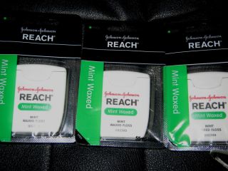 3 PK Reach Mint Waxed Dental Floss Johnson Johnson 55 yd Variety Available  