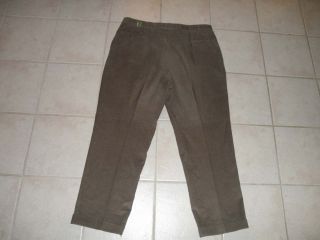 Jos A Bank Men's Corduroy Pants 44 x 31 Flat Front Gray Brown Chino Cord  