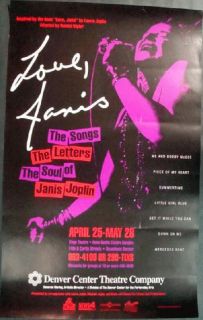 Janis Joplin Love Musical Denver Poster 2001 Original  