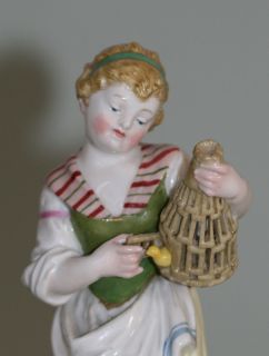 KPM Porcelain Figurine Maid with Birdcage C 1940  