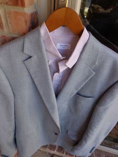 Jos Joseph A Bank Blue Wool 2 BTN Men Blazer Jacket Sport Suit Coat 46R Regular  