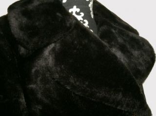 Plush Vintage DAVIS OF BOSTON Jonathan Logan Black Faux Fur Coat M L  