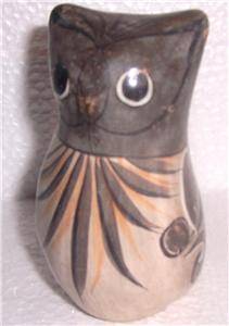 Tonala Mexican Handpainted Owl Folk Art Pottery  