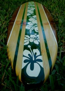 Green Ocean Surfboard Wall Art Original Beach Wood Hot  