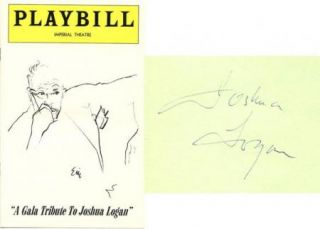JOSHUA LOGAN 1970s ORIGINAL SIGNED ALBUM PAGE AUTOGRAPH 1975 TRIBUTE PROGRAM  