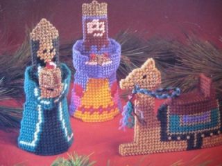 CRECHE NATIVITY SET PLASTIC CANVAS PATTERN Mary Joseph Jesus Angel Wiseman Camel  