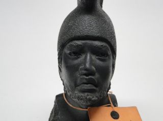 Authentic Coco Joe Hawaiian Ali'I Kane Ancient Warrior Bust Made of Lava w Tag  