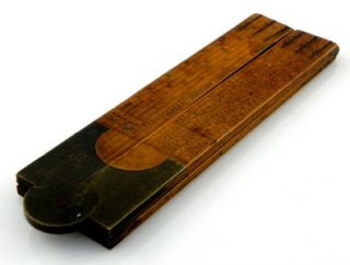 RARE Late 1800's Antique J Buck Routledge 4 Fold Engineer's Rule Slide Ruler  