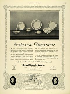 1926 Ad Embossed Queensware Josiah Wedgwood Home Decor Original Advertising  