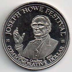 1981 Joseph Howe Festival Nova Scotia Commemorative Dollar Medal L K  