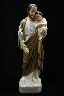 Large Saint Joseph w Jesus Italian Statue Sculpture Figurine Vittoria Catholic  