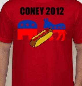 Coney 2012 Red T Shirt Stop Joseph Kony Invisible Children Democrat Republican  