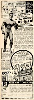 1949 Advert George Jowett Insitute Physical Culture He Man Bodybuilding Regime  