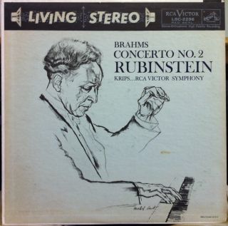Living Stereo SD VG Rubinstein Brahms Concerto No 2 LP LSC 2296 RCA  