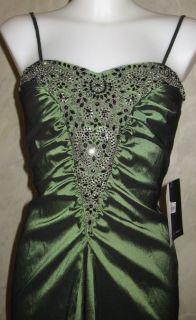 JS Boutique Optional Strapless Gown Green DRESS sz 6 209  