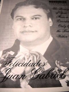 Juan Gabriel 1999 Promo Poster Ad Beauty of Your Music  