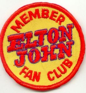 Elton John Original 1970's Fan Club Patch Unique  