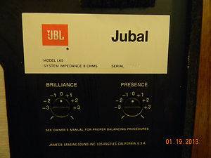 JBL L 65A Jubal Speakers Fantastic Condition Ready to Go  