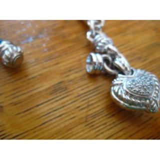 Judith Ripka bracelet braided leather black Diamondique silver magnetic RETIRED  