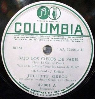 Juliette Greco Soy Como Soy Argentina 78 RPM 42001
