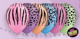Safari Party Supplies Neon Color Balloons Pkt 25