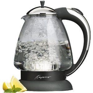 Jura Capresso H2O Glass Tea Pot Hot Water Kettle Whistling Boils