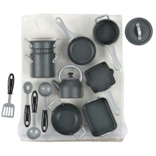 Just Like Home Nonstick Cookware 14 Piece Playset Black