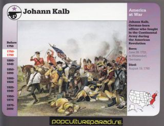 Johann Kalb Battle of Camden American Revolution Card
