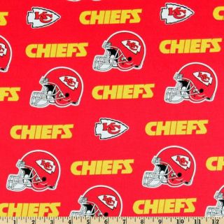 NFL Kansas City Chiefs Red 100 Cotton Fabric Fat Quarter 18x29 Inches