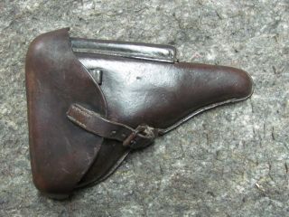 WWII GERMAN P08 LUGER HOLSTER KARL BARTH 1937 WaA145 EARLY BROWN