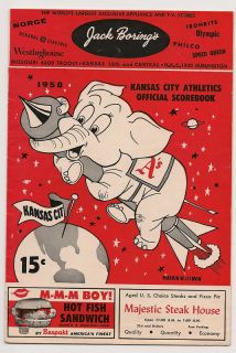 1958 Kansas City Athletics Yankees Program Yanks Sweep