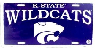 Kansas State University Wildcats White License Plate