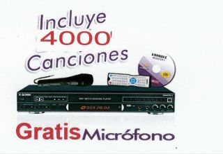 Karaoke Player Machine with 4000 Spanish Music Pack 1 Free Microphone