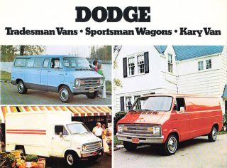 1974 Dodge Tradesman Van Sportsman Kary Sales Brochure