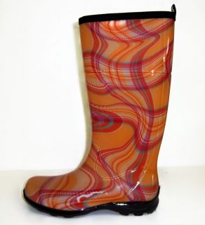 Kamik Womens Kathryn Waterproof Rubber Boots Orange Sizes 6 7 8 9 10