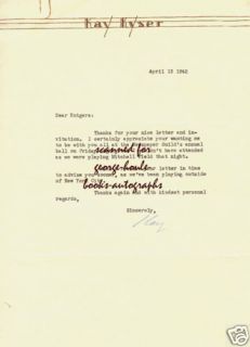 Kay Kyser Letter Signed 1942