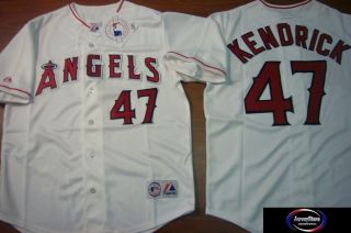 Angels Howie Kendrick Sewn Baseball Jersey Wht Any Size