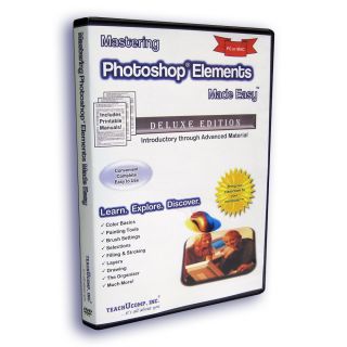 PHOTOSHOP ELEMENTS 10/9/8 Training Tutorial & BACKGROUNDS DVD Course