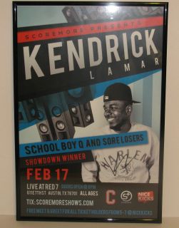 KENDRICK LAMAR Signed Framed 12x18 Show Concert Poster Autographed w